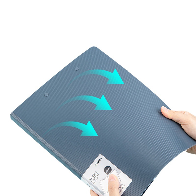 Deli 5047 folder A4 double clip super strong clip office classification bulk vendor folder test paper folder organizing folder