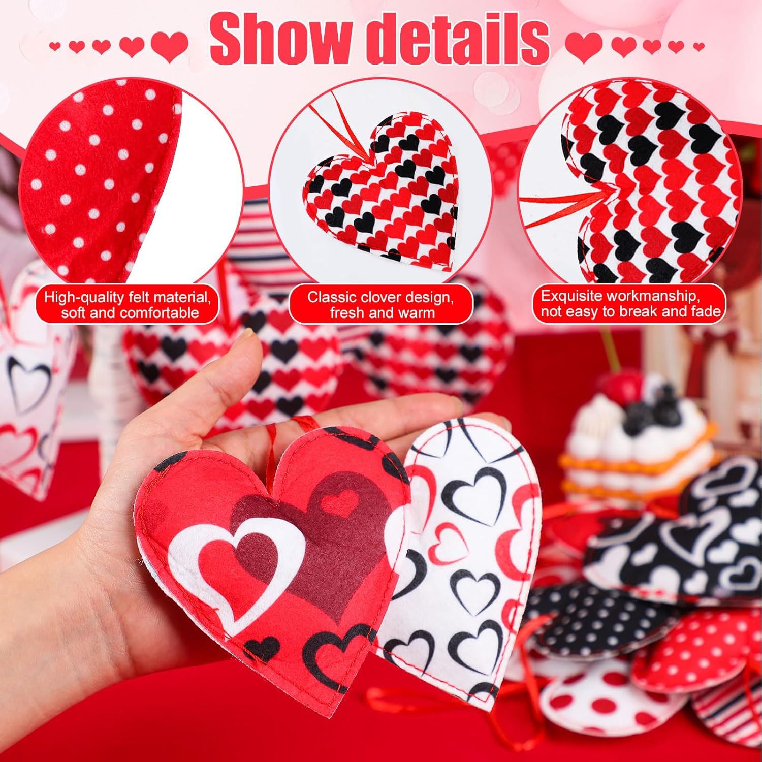 Cross-Border Amazon Valentine's Day Decorative Love Pendants, Various Decorative Pendants, Can Be Used to Create Sample Appearance Pendants