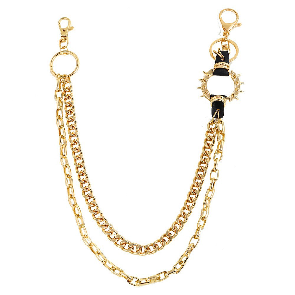 Fashionable Brand Crazy Hunter Exaggerated Spiked Trouser Chain Retro Cool Metal Punk Rock Hip-Hop Waist Chain Wallet Chain for Men