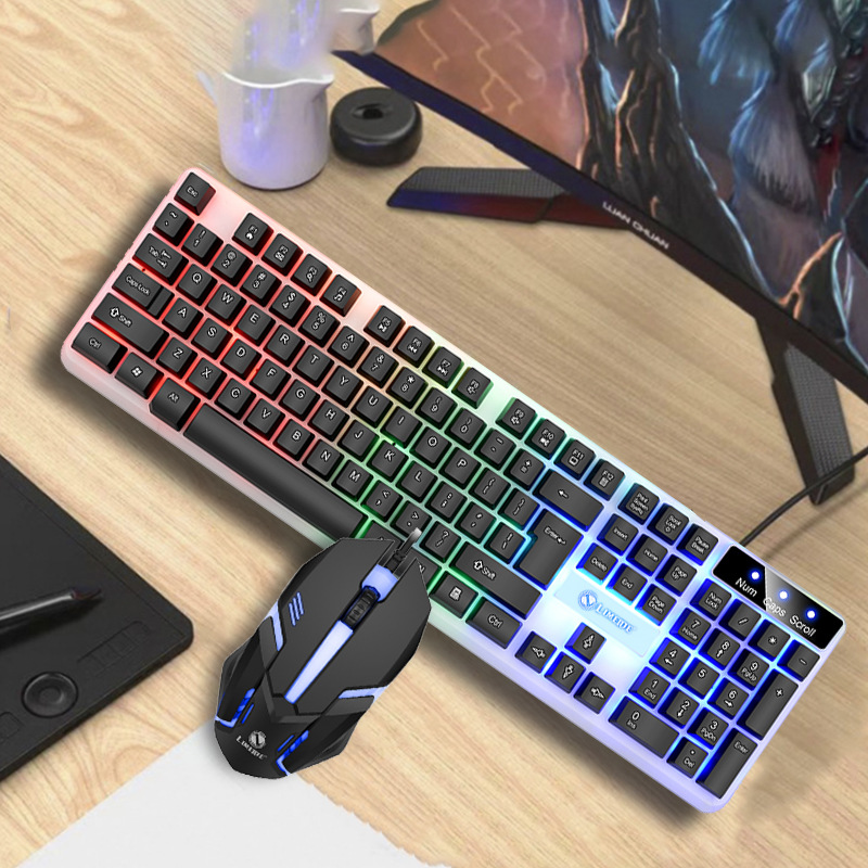 Limei Gtx350 Luminous Keyboard and Mouse Set Suspended Keyboard Mechanical Feel E-Sports Game Mouse and Keyboard Set