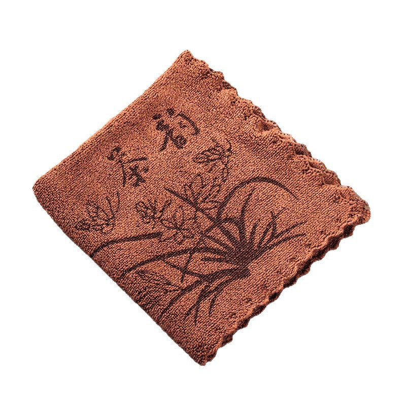 Thickened Soft Absorbent Tea Towel, Tea Cloth, Tablecloth, Cleaning Cloth, Small Square Towel, Tea Mat, Pot Care Towel, Customizable Logo Tea Towel