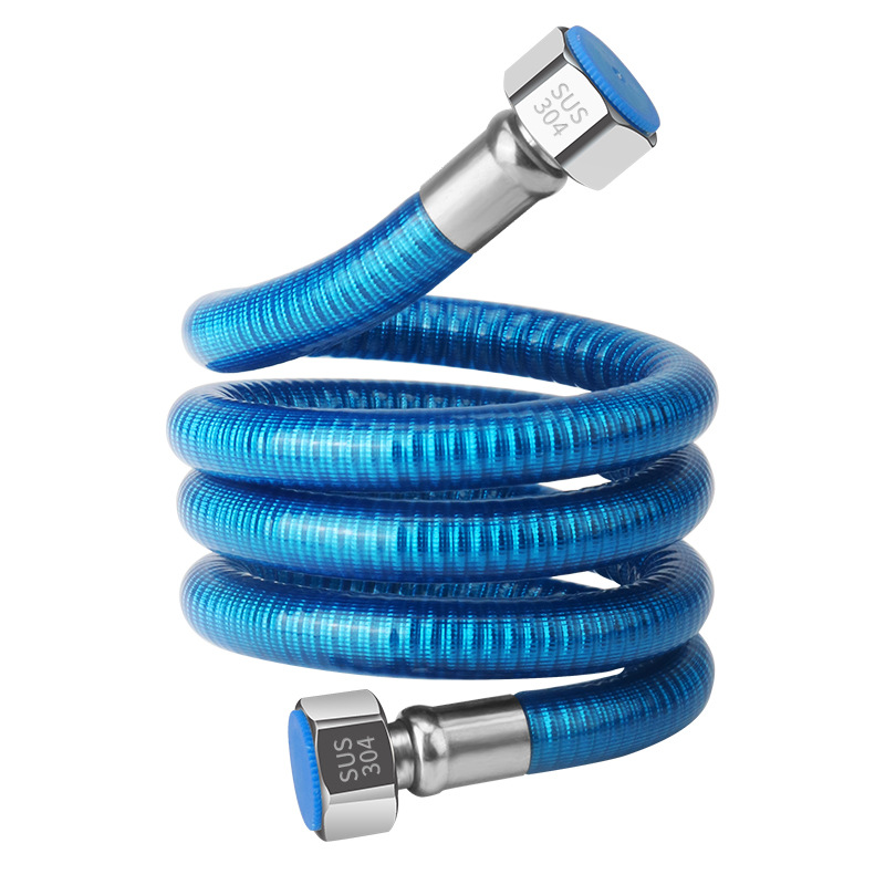 304 Stainless Steel Corrugated Pipe Household Gas Water Heater Connection Hot and Cold Water Hose High Pressure Explosion-Proof Metal Plastic Coated