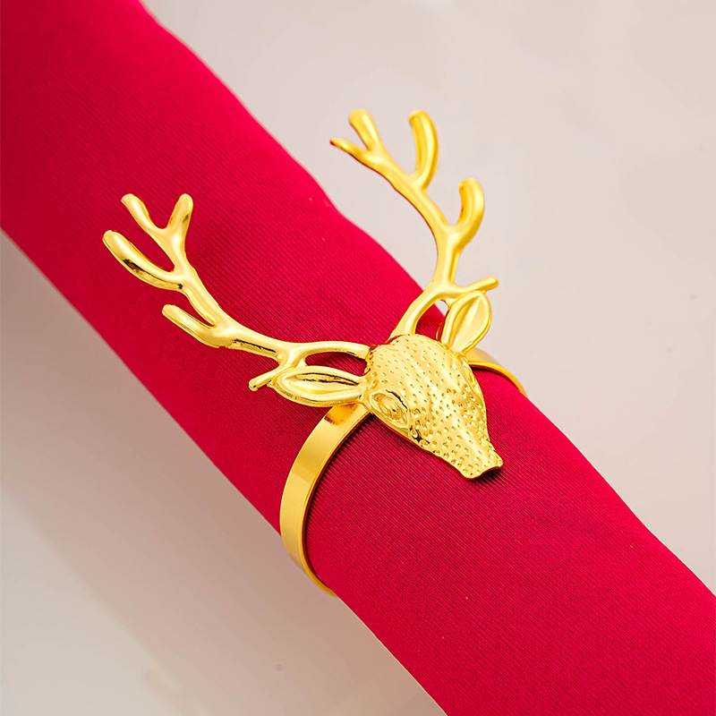 Christmas Antler Napkin Ring Napkin Buckle Christmas Party Table Decoration Deer Napkin Ring Manufacturer Wholesale
