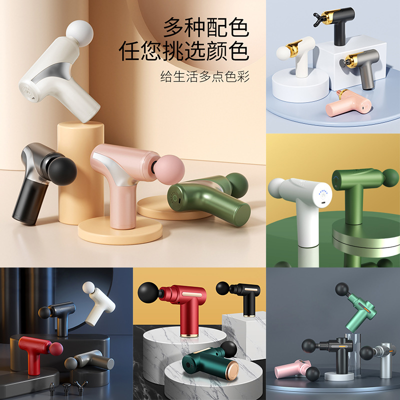 Mini fascia gun home portable muscle relaxer rechargeable small massager mini cross-border electric fascia grab
