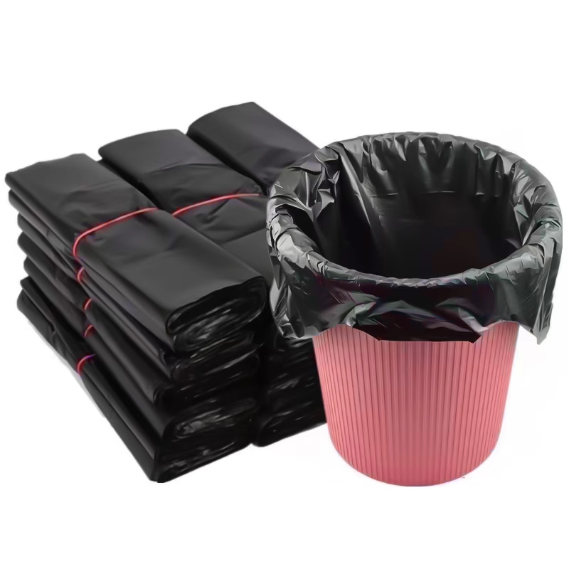 Thickened Large Household Garbage Bag Black Property Garbage Bag Portable Vest Style Disposable Plastic Bag Wholesale