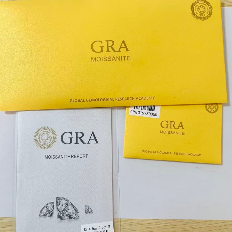 Moissanite Gra Certificate D Color Round Moissanite 50 Points 1 Carat 2 Carats 3 Carats Certificate Source Manufacturer