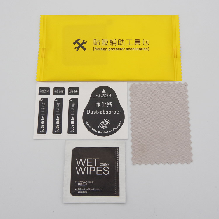 White Edge filling liquid tempered film auxiliary film kit mobile phone screen cleaning suit alcohol bag