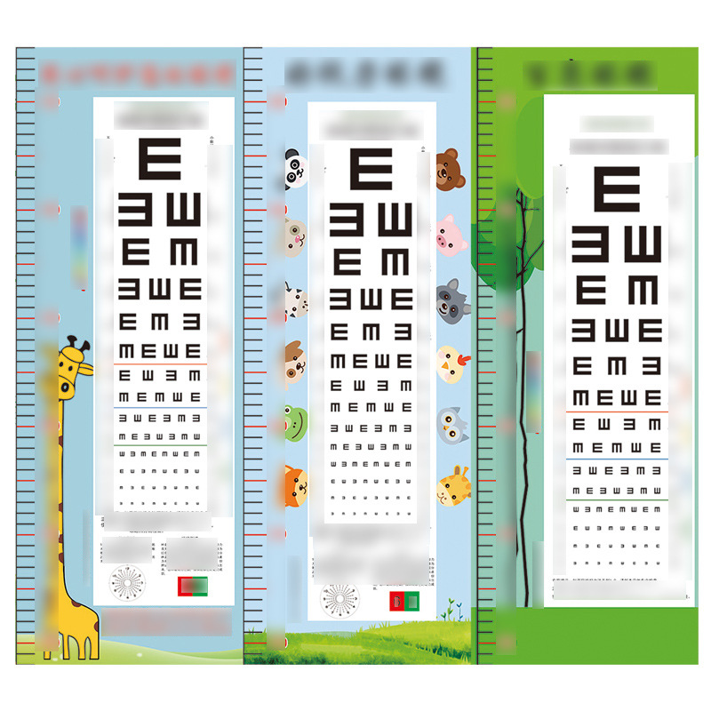 Manufacturer Customization 3.5m Standard Logarithmic Vision Chart Thickeneded Cartoon Myopia Home E-Character Kidsren's Vision Chart Wholesale