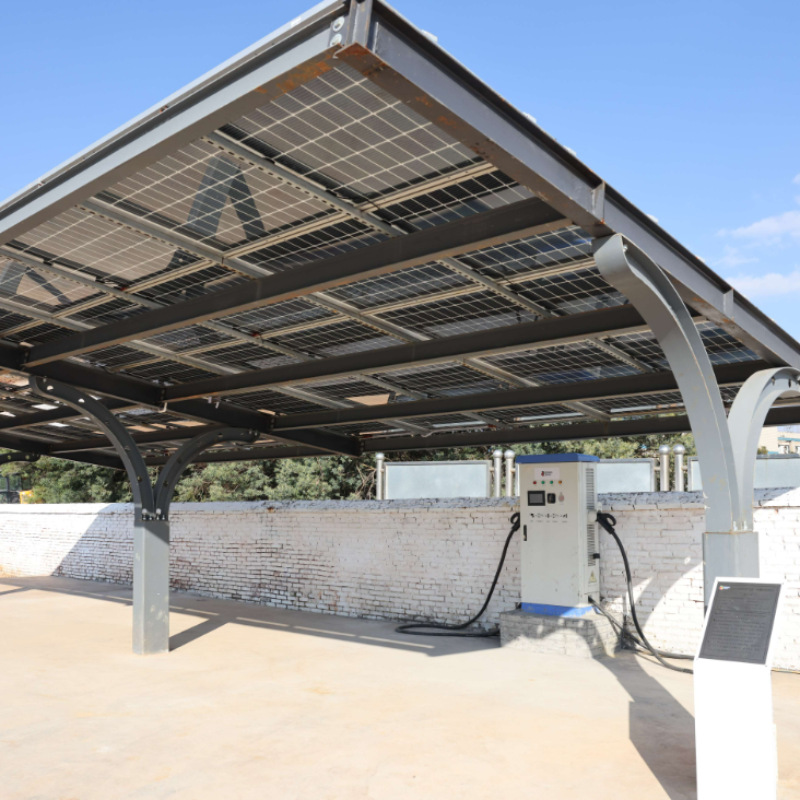 Tianjin Customized Photovoltaic Carport Manufacturer for Highway Service Areas, Hotels, Shopping Malls, and Hospitals, Single-Way and Two-Way Photovoltaic Parking Sheds