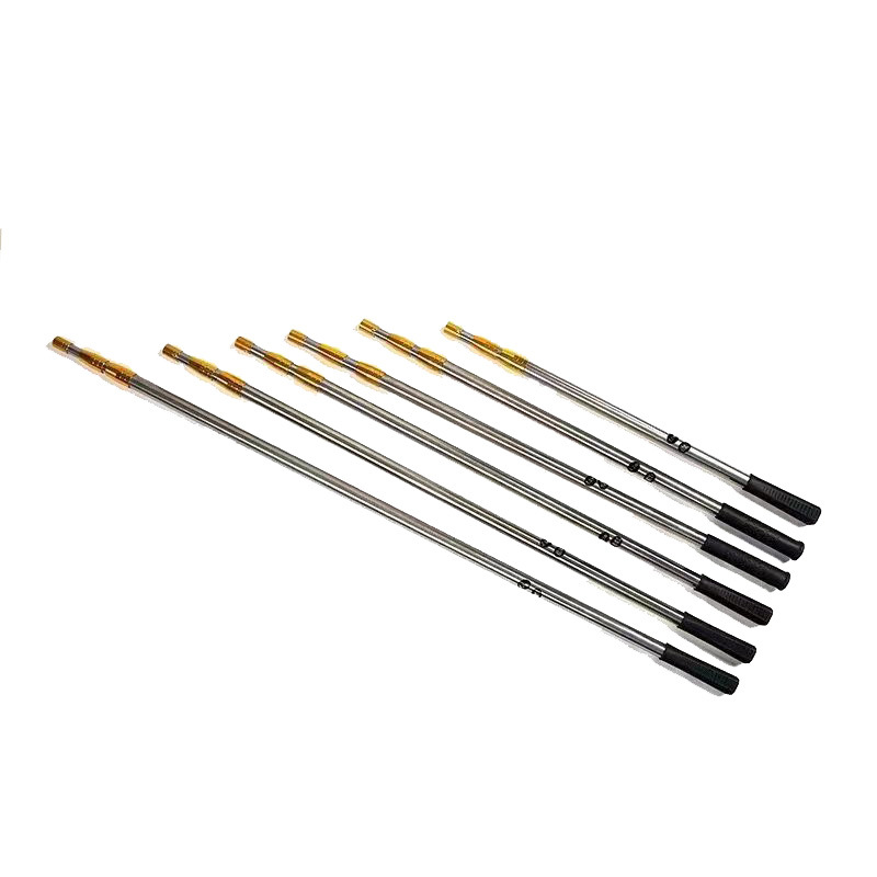 Stainless steel dip net Rod telescopic positioning yellow sleeve reinforcement double lock fishing fruit picking Rod pruning Rod Toona sinensis sophora flower extension