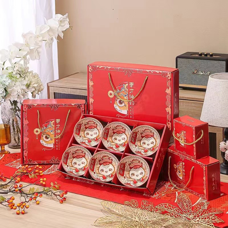 Bowl and Chopsticks suit Activities Practical Accompanying Ceramics Tableware Set Bowl Gift Boxes Will be Sold for Business Opening Gifts