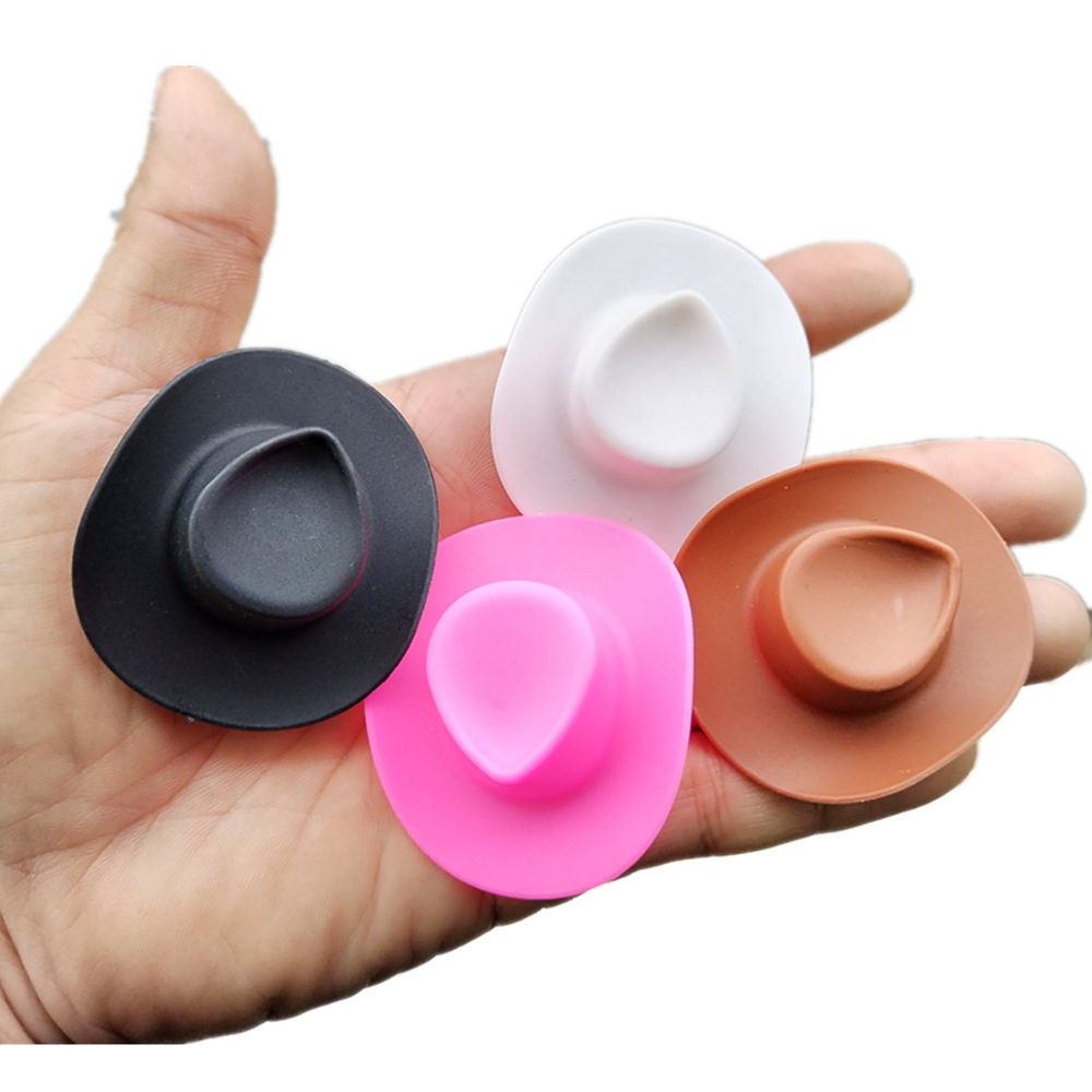 Factory Direct Sales Mini Cowboy Hat Toy Plastic Small Hat Plastic Cowboy Hat Multi-Color Little Yellow Duck Accessories Hat