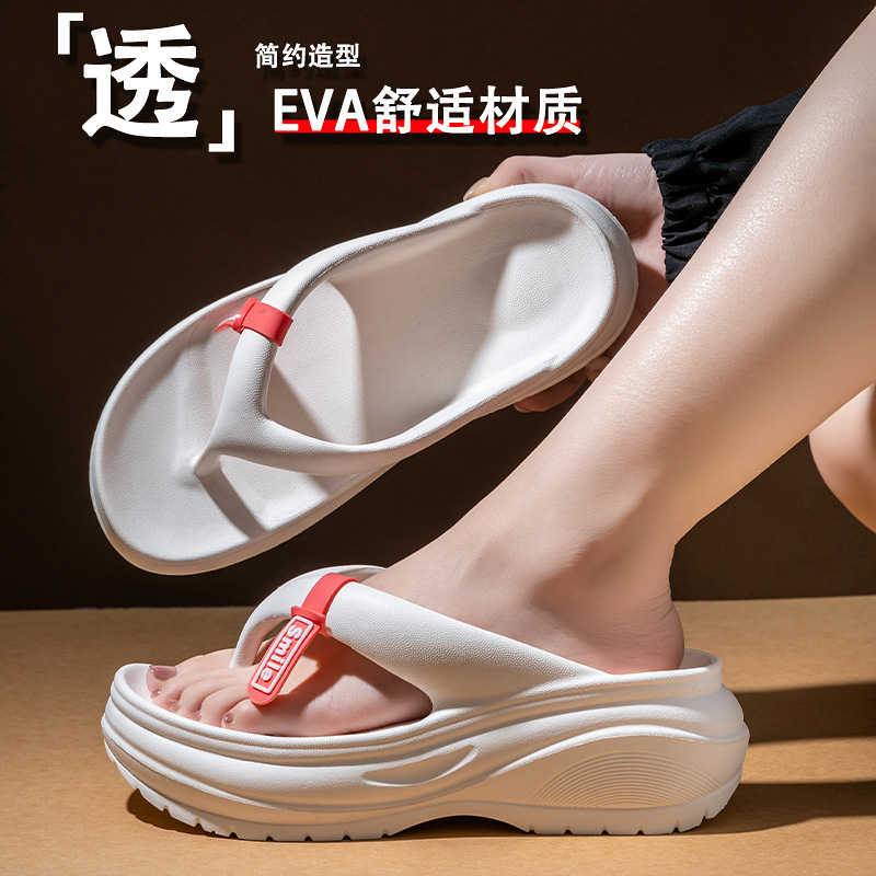 Wholesale EVA shit feeling slippers women's summer indoor home heightening thick bottom non-slip new wear flip-flops