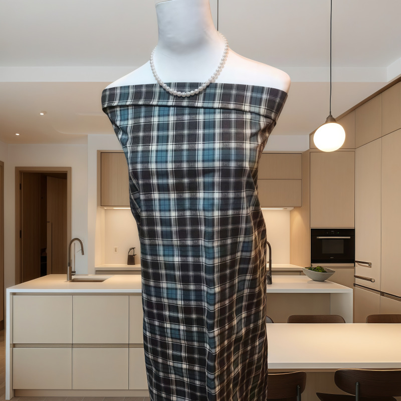 Прямая поставка от производителя, ткань для рубашек в клетку с хлопковой пряжей, ткань для широких брюк, ткань для детской одежды