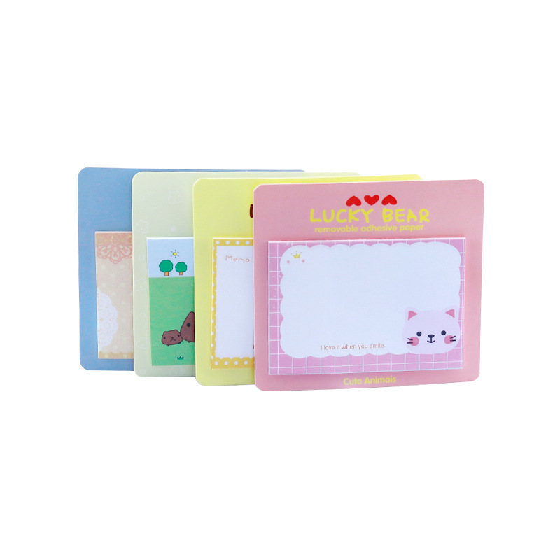 Creative Cute Post-it Notes Korean Stationery Cartoon Notes Box Bottom Card N-Times Student Memo Message Stickers