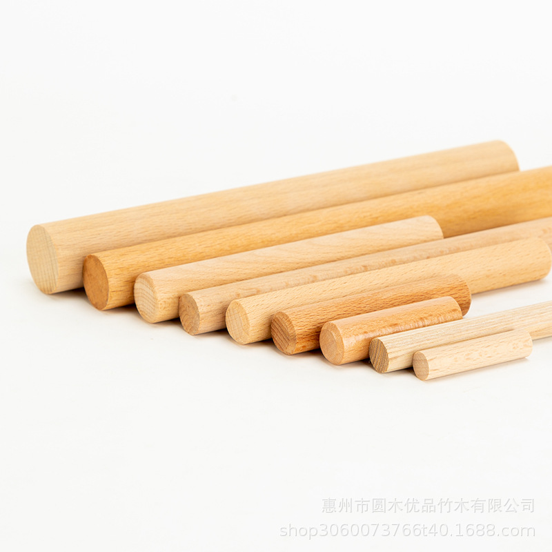 Wooden Sticks, Round Thin Wooden Sticks for Crafts, Beech Round Wooden Sticks, Small Wooden Sticks, Wooden Strips for Diy, Drilling and Slotting