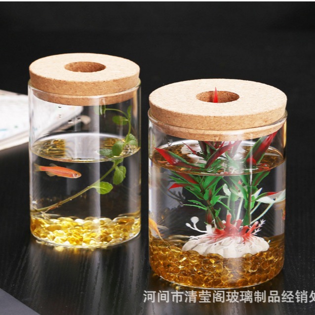 Прямая трубка с отверстием Прямой трубка для рыбы бутылка для морского ежа аквариумная трава Высокобorosilicate стекло столешница микро ландшафт ландшафтный дизайн