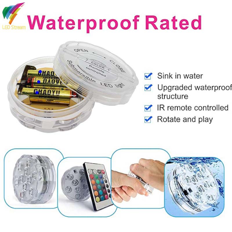 Underwater Light Led Diving Floating Light Rgb Colorful Bathtub Light Pumpkin Lantern Aquarium Waterproof Fish Tank Light Swimming Pool Light