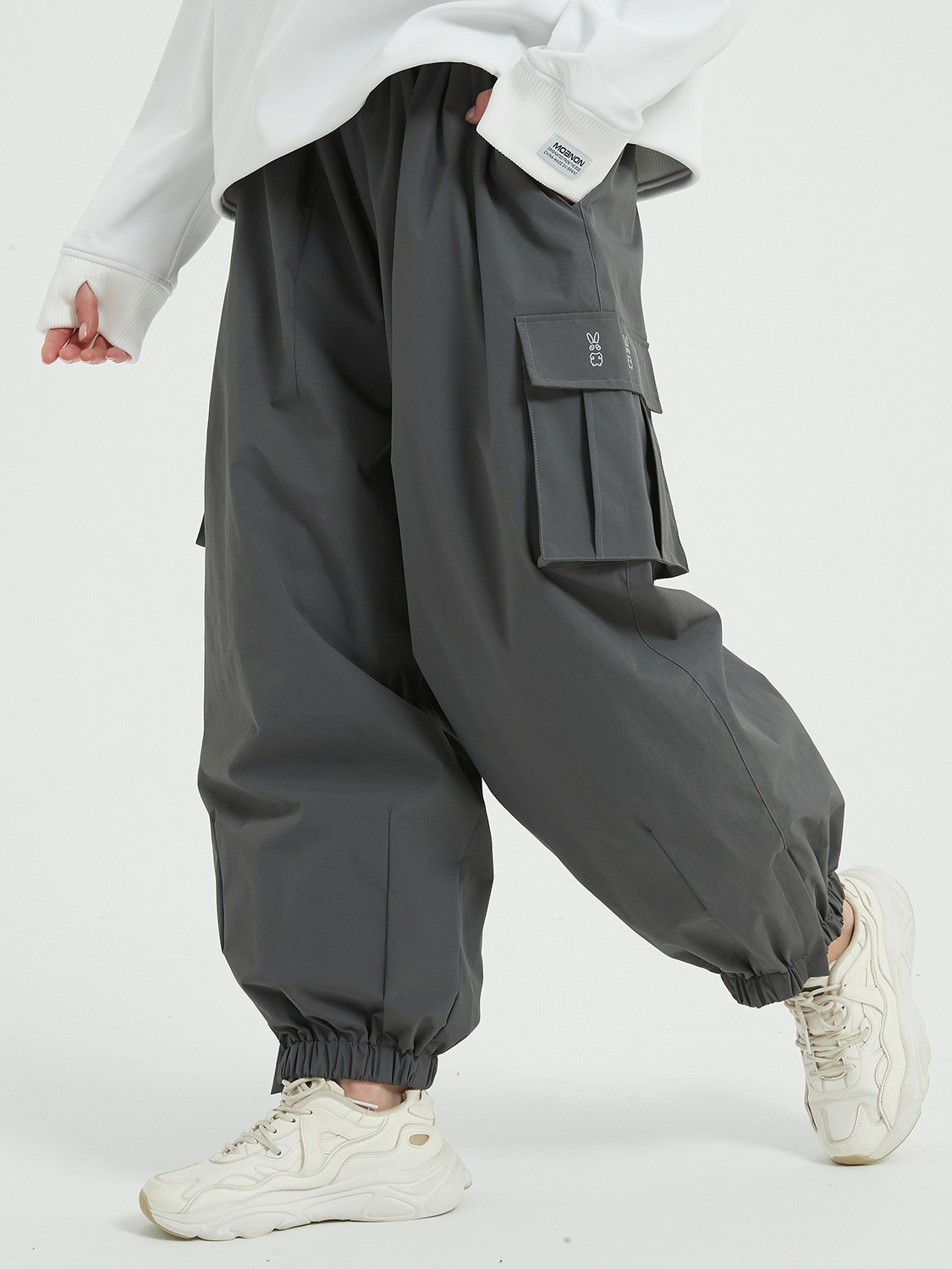 Snow Bit oversiz 3L Snowboard Loose Ski Pants for Men and Women Couple Waterproof Warm Ski Suit for Women