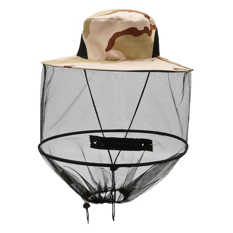 Anti-Mosquito Fisherman Hat, Outdoor Outdoor Portable Bee-Proof Hat, Mountaineering Beekeeping Camping Style Sunshade and Fishing Hat