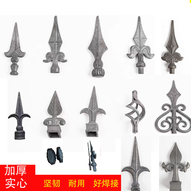 Аксессуары из кованого железа, кованая головка пушки, наконечник копья, наконечник пушки, головка копья, аксессуары для ворот и заборов из некованого железа, материал для железных цветов