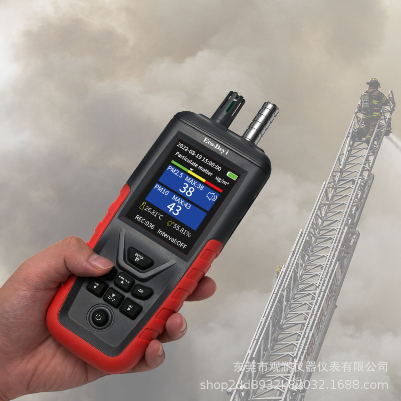 Handheld Laser Dust Particle Counter Temperature and Humidity Measuring Instrument Multi-Functional Dust-Free Workshop Dust Detector