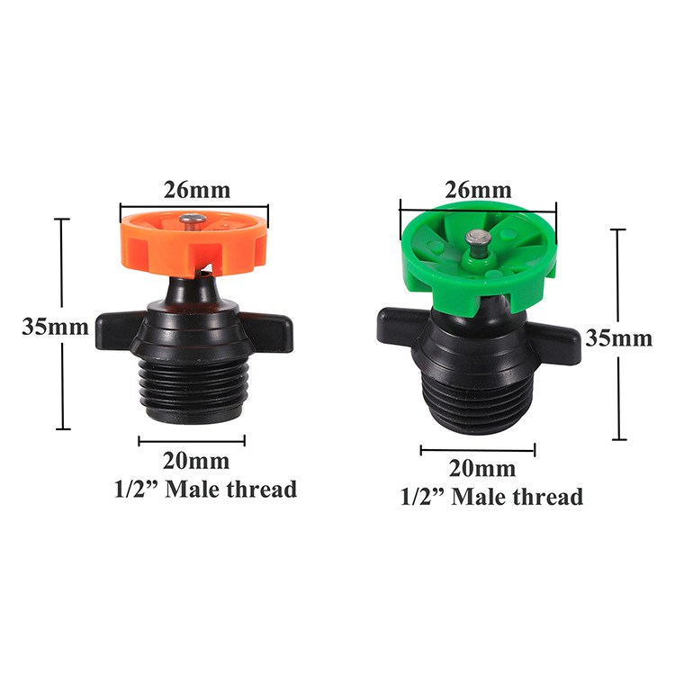 Plastic 4-point unshielded sprinkler flywheel garden atomization agricultural watering sprinkler watering vegetables greening spray irrigation