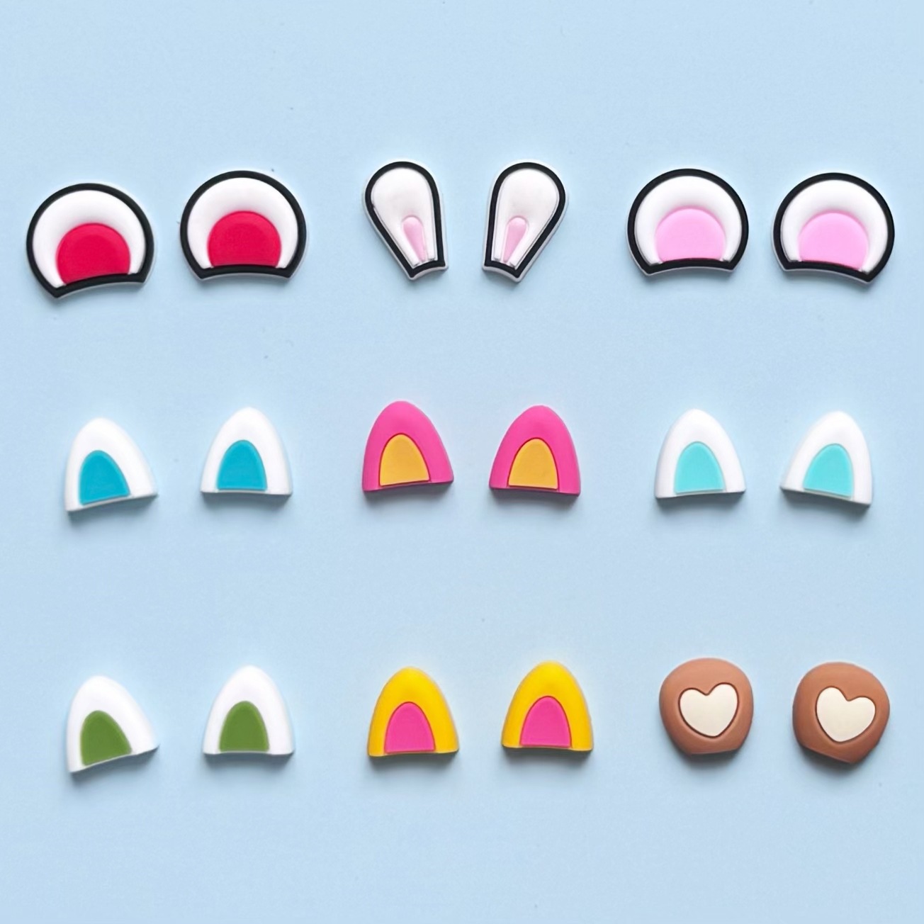 Cartoon Three-Dimensional Bear Single Ear Soft Rubber PVC Accessories DIY Mobile Phone Case Material Bag Storage Box Water Cup Hole Shoes