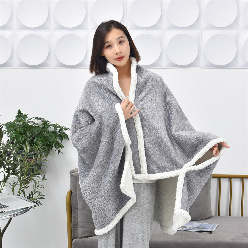 Shawl Blanket, Nap Blanket, Air-Conditioning Blanket, Flannel Embossed Blanket, Machine Washable, Non-Shedding, Non-Fading, Light Luxury