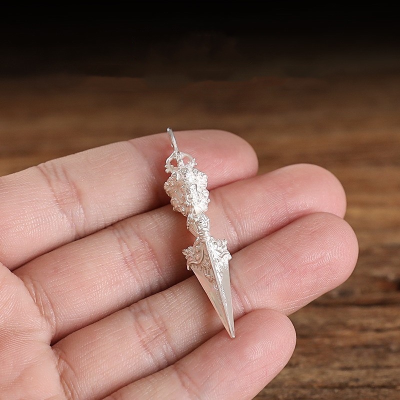 Nepal pure copper diamond prong diamond pestle magic pestle pendant head Xizang hanging necklace peace fortune accessories