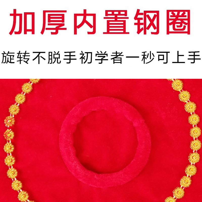 Dance Hand Silk Flower for Dancing Grades Square Dance Children's Red Handkerchief Northeast Yangko Errenzhuan Octagonal Towel Pair