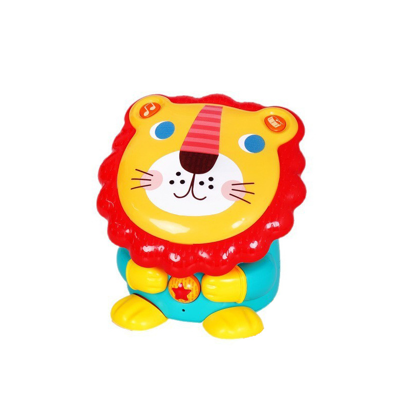 Cartoon Lion Drum Baby Pat Music Universal Walking Music Lion Kidsren's Musical Instrument Kidsren's Song Playing Hand Drum Toy