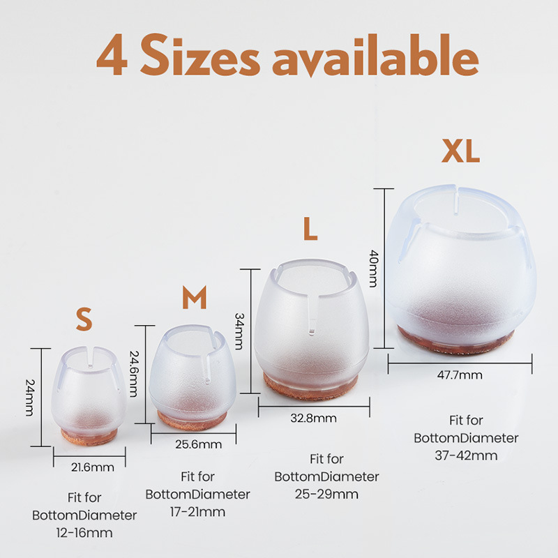 Non-Slip Table and Chair Foot Covers, Thickeneded Wear-Resistant Stool Table Foot Protective Cover, Table Leg and Stool Foot Anti-Falling Soft Rubber Chair Foot Pads