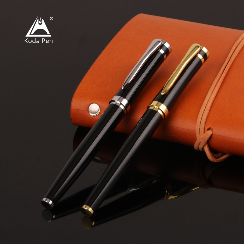 Factory Wholesale Metal 26 Bright Tip Fountain Pen F Tip Large Curved Tip Calligraphy Practice Ink Bag Ink Fountain Pen Printed Logo