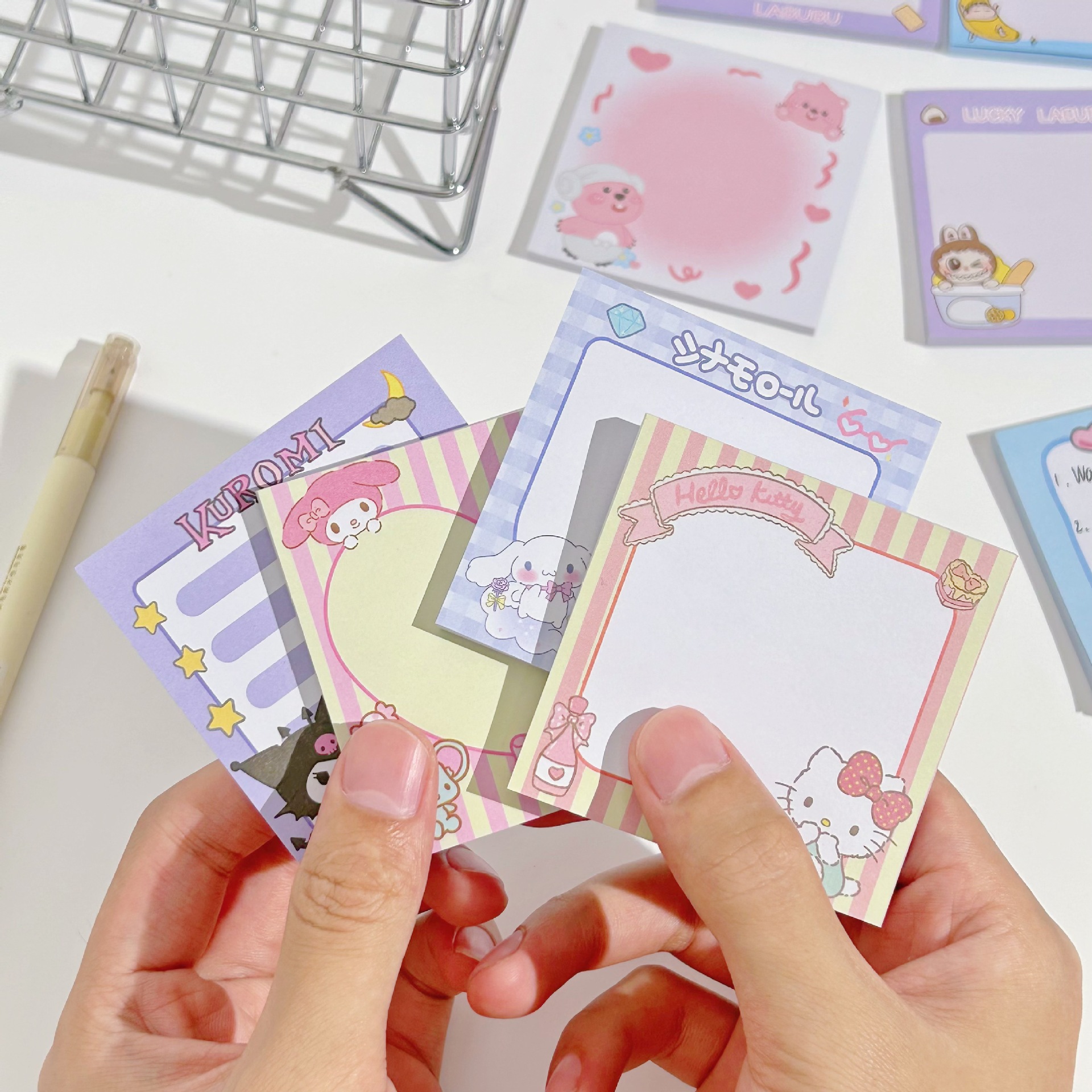 Cartoon Note Pad, Cute Girl, Good-Looking Message Note, Note Paper, Tearable and Sticky, N Times Stickers Wholesale