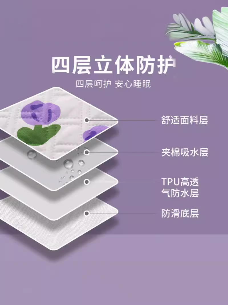 Aunt pad leak-proof waterproof non-slip washable female student dormitory menstrual period mattress side leakage-proof aunt period small mattress