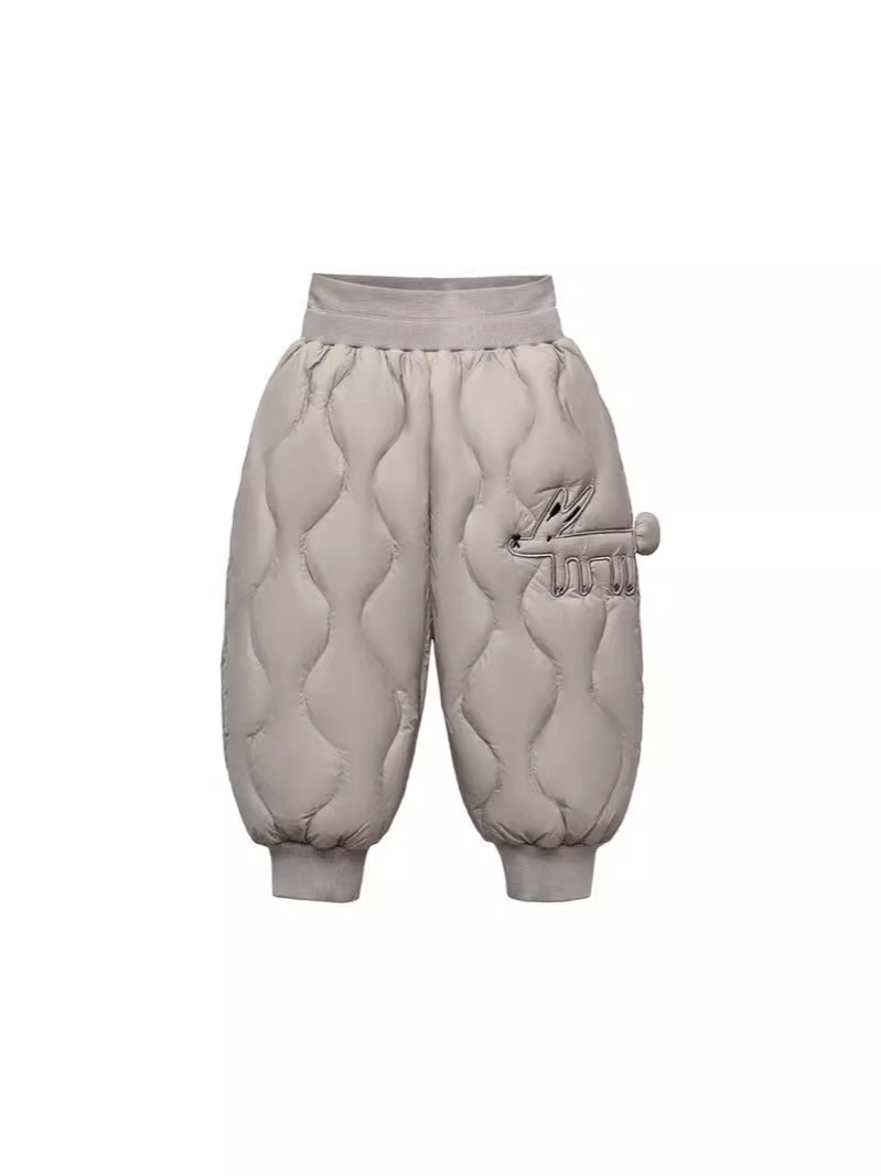 Baby Boys and Girls Pants 2025 Winter New Casual High-Waisted Belly-Protecting Pants Three-Proof White Duck down Warm and Trendy