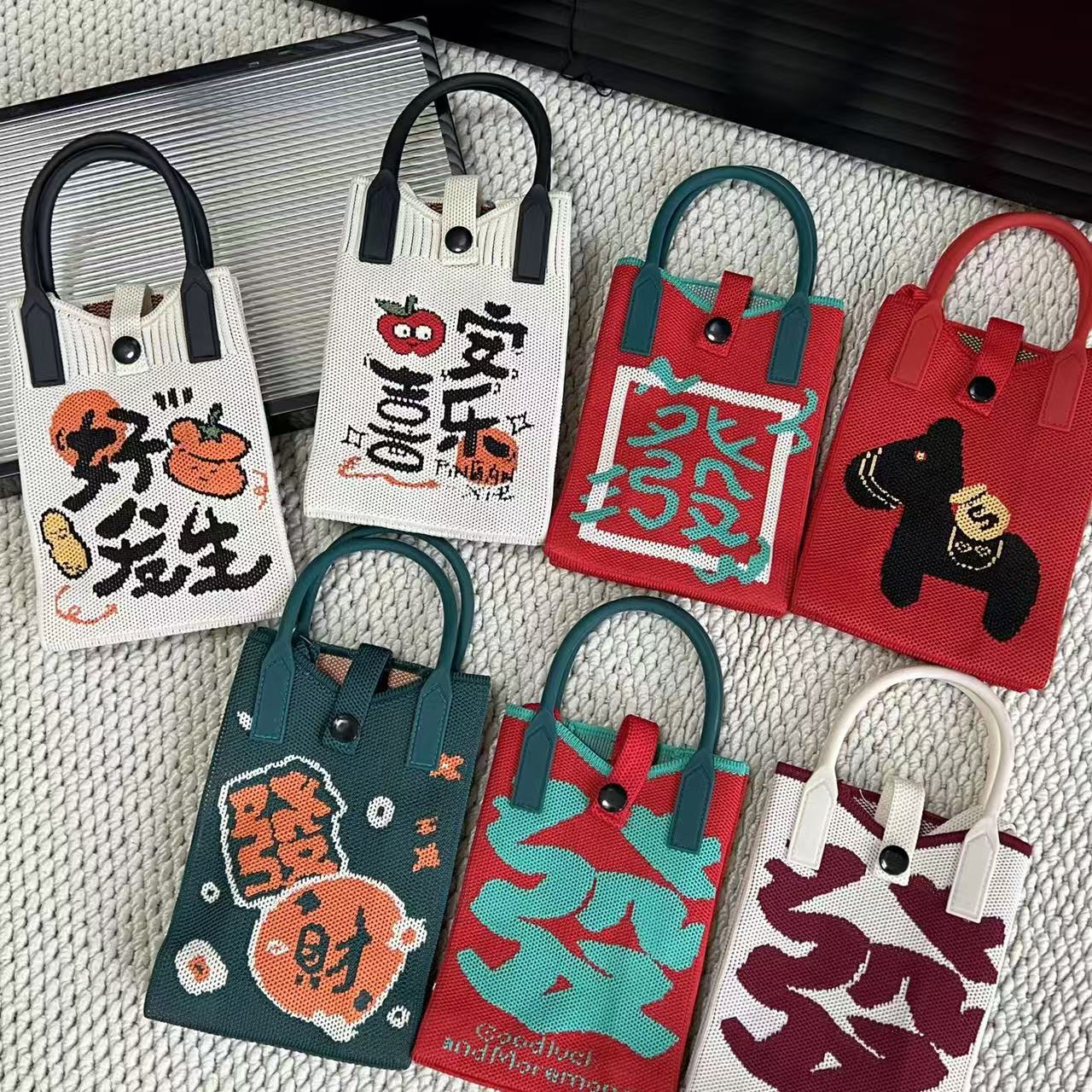 Вязаная сумка для мобильного телефона на Новый год 2026 серия благословений персонализированная простая для кроссбоди сумка премиум класс год лошади