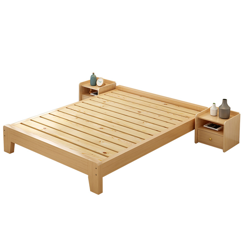 Solid wood bed tatami bed frame without bedside plate row skeleton bed 1.2/35/5/8 m without backrest single bed