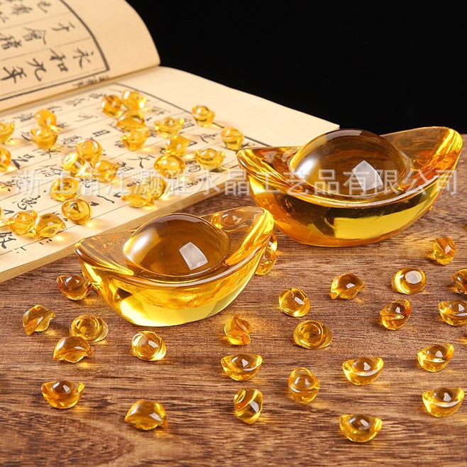 Crystal Ingot, Golden Yellow Crystal Bean, Citrine, Factory Direct Sales of Crystal Crafts, Ingot Wholesale, Street Stall Goods