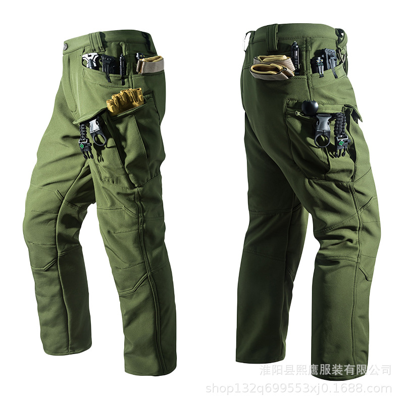 Фабричные кросс-бодровые брюки X7 софтшелл с плюшем, теплые, для активного отдыха, альпинизма и лыжного спорта, тактические брюки для мужчин