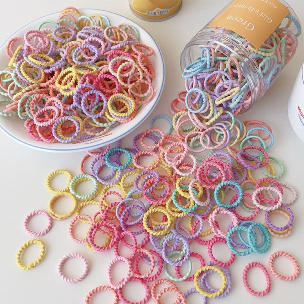 Children's Hair Rope Little Girl's Braided Double Ponytail Hair Tie Baby Thumb Head Rope High Elasticity and Durability Does Not Hurt the Hair of Girls