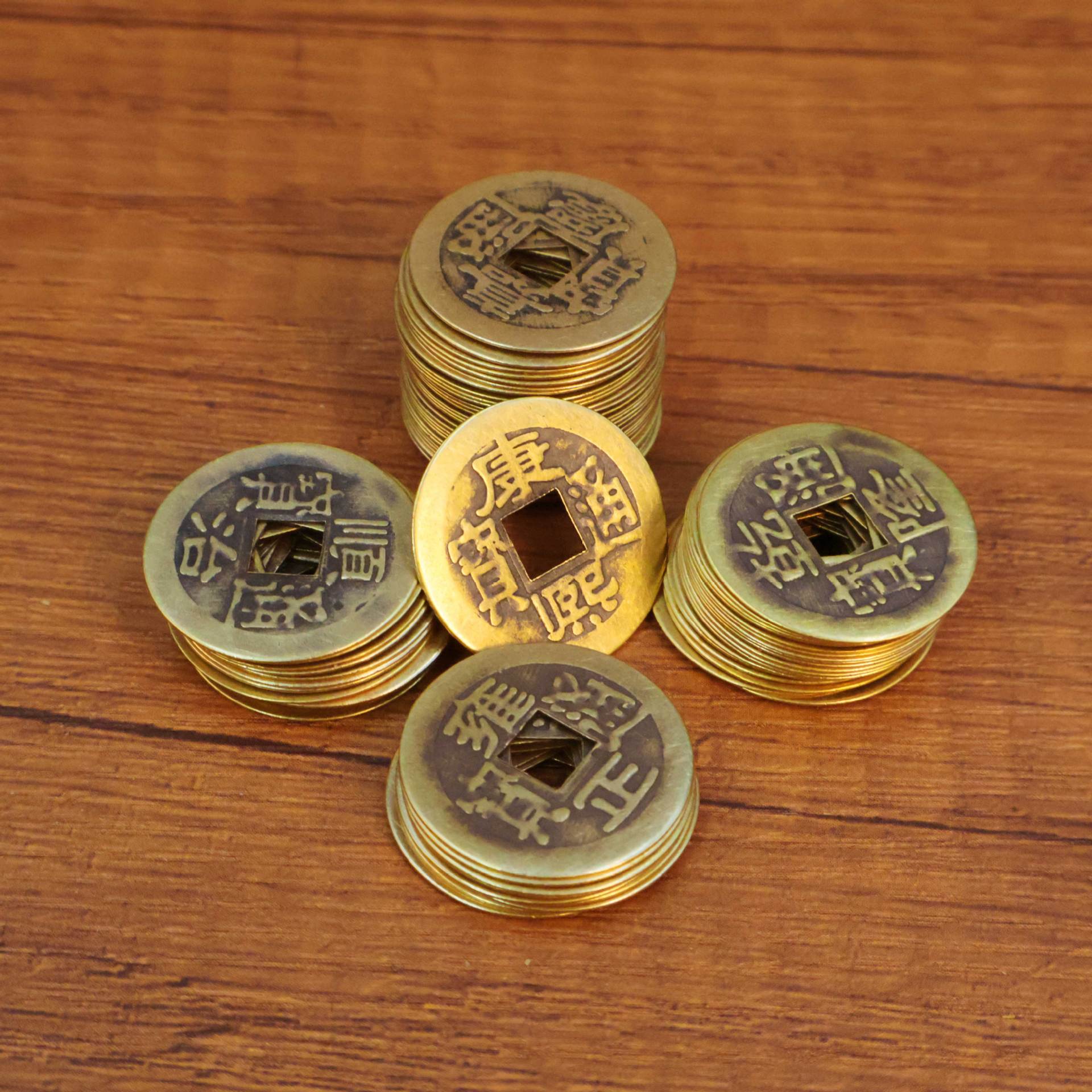 Antique Brass Five Emperors Coins Various Metal Antique Coins Shunzhi Kangxi Yongzheng Qianlong Jiaqing Coins Hanging Ancient Coins