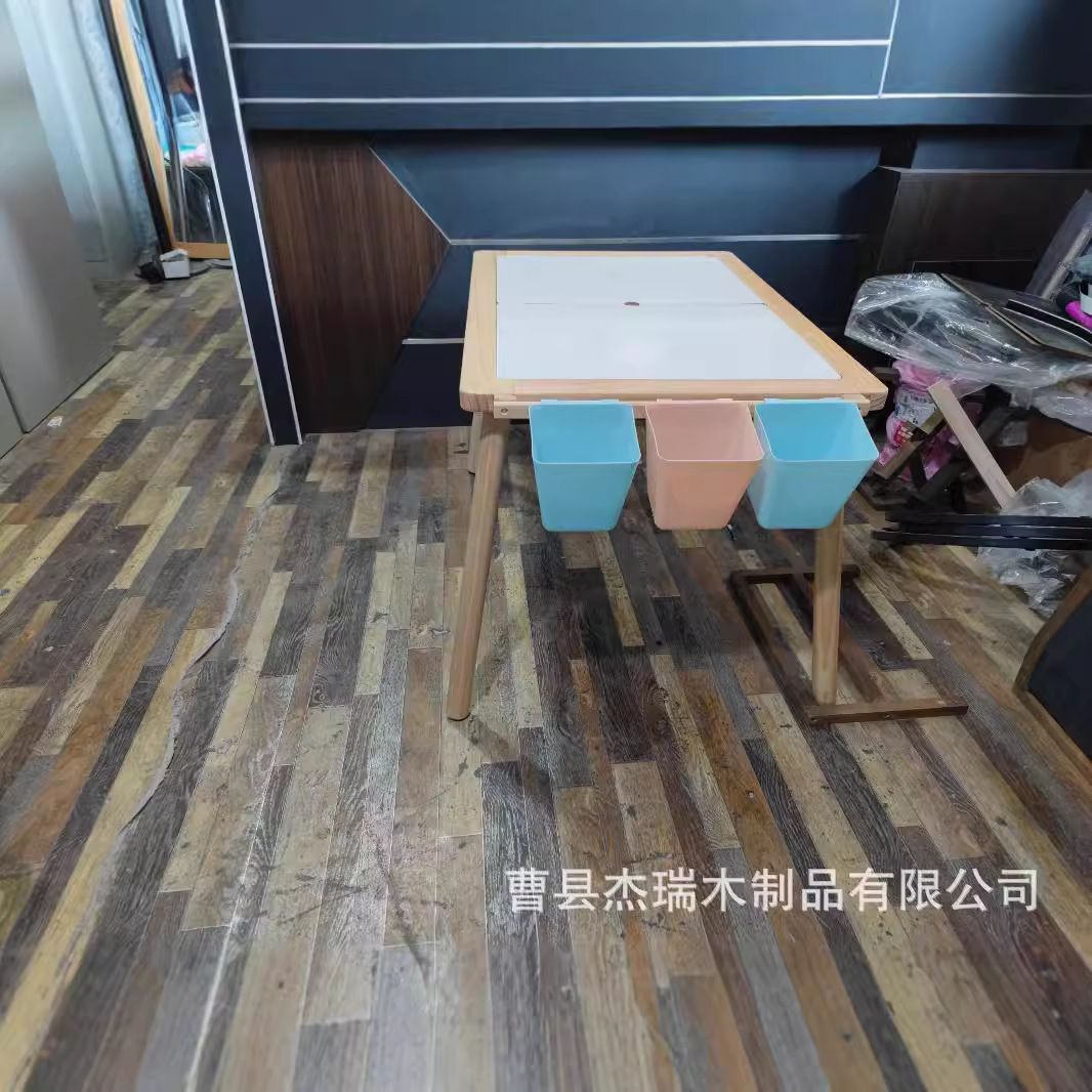 Wooden Children's Toy Table Multi-functional New Solid Wood Building Blocks Game Writing and Drawing Table Home Sensory Toy Table
