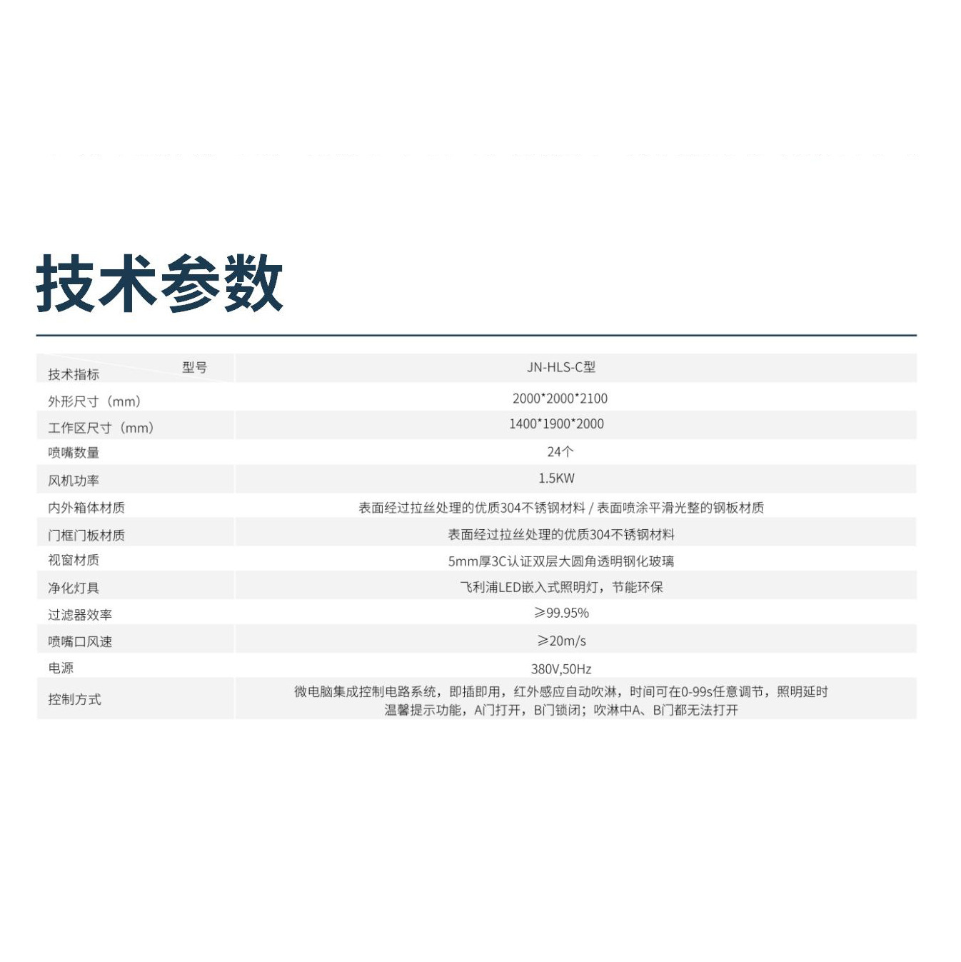 Food Workshop High-Efficiency Blow Shower Automatic Identification Air Shower Wholesale Customized Safety Interlocking Stainless Steel Cargo Shower Room