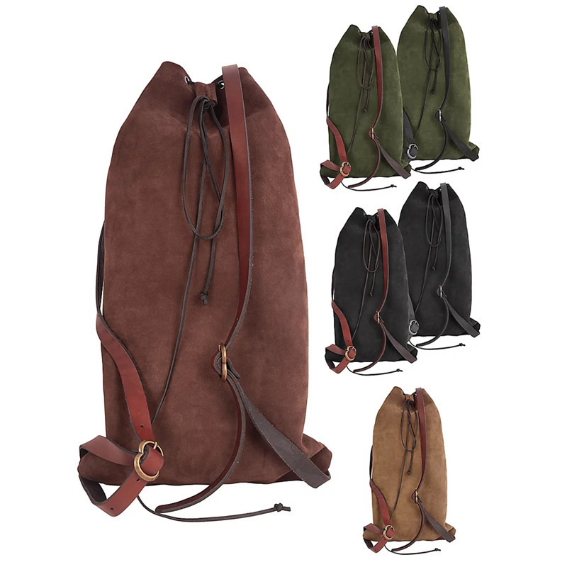 Средневековая ретро большая вместительная винтажная матовая текстура сумка на плечо, простая кроссбоди сумка, кросс-бордерная