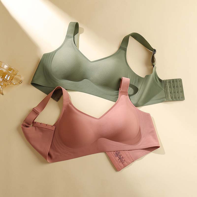 New Popular Latex Push-Up Seamless Large Shoulder Strap Push-Up Bra Thin Summer Breast-Retracting Jelly Strip Underwear for Women