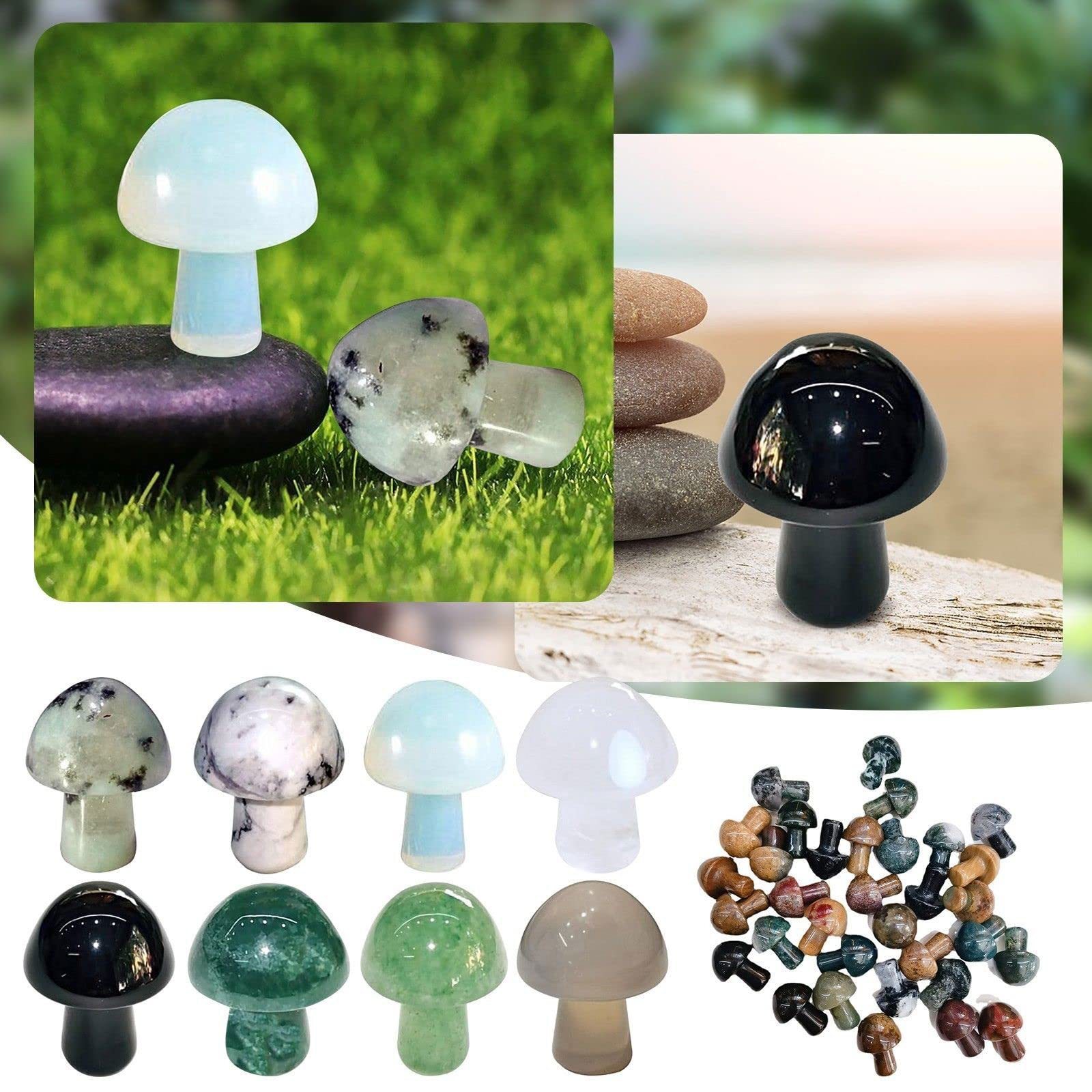 Cross-border Natural Mushroom Crystal Decorations 20mm Mushroom Stone Natural Stone Wholesale Agate Jewelry Decorative Ornaments