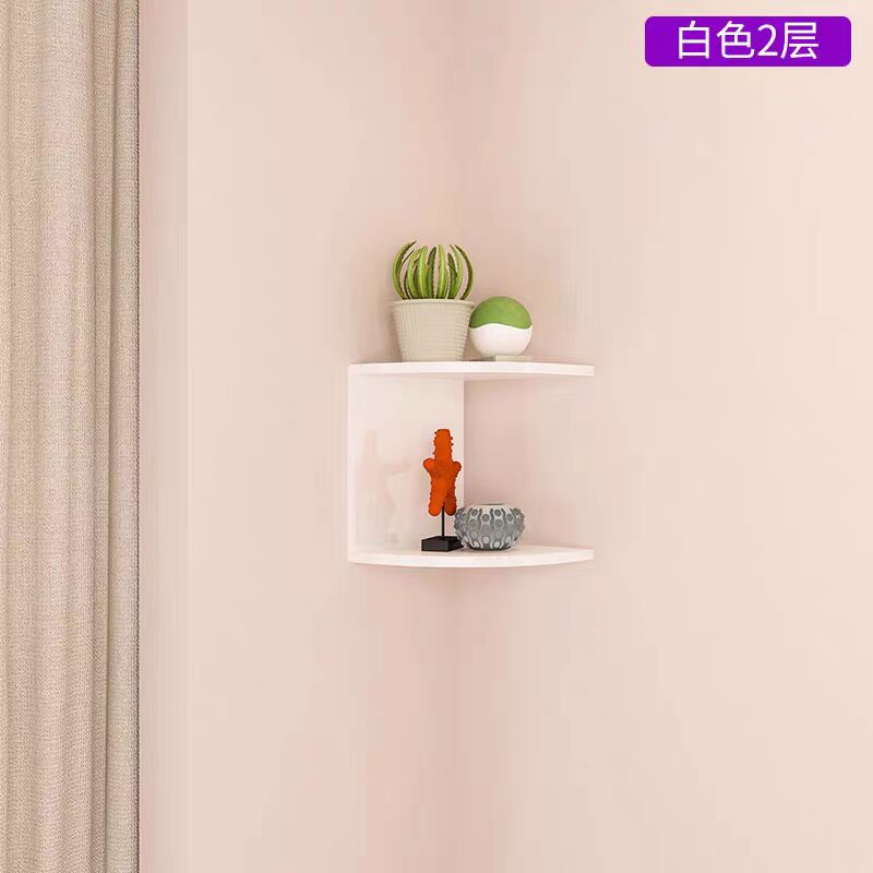 Wall shelf creative home wall corner triangle shelf wall hanging 5-layer semicircle partition wall corner bookshelf