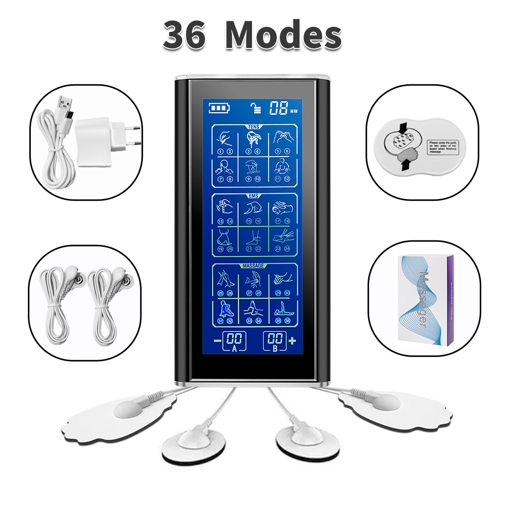 New Meike Large Screen 36-Mode Tens Physiotherapy Instrument Ems Three-In-One Pulse Meridian Massager